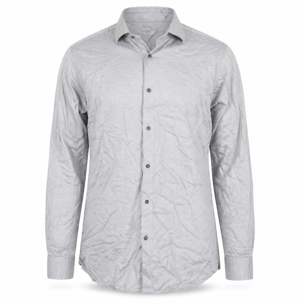 Mens UK Size 15.5 NEXT Grey  Button-Up Long Sleeve Casual Shirt