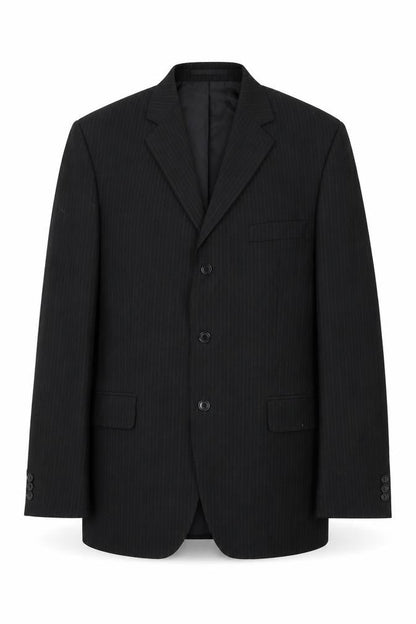 Pinsrtripe Mens Black Striped  Jacket Suit Jacket Size 44
