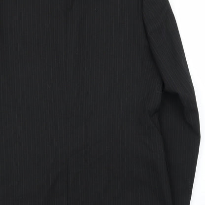 Pinsrtripe Mens Black Striped  Jacket Suit Jacket Size 44