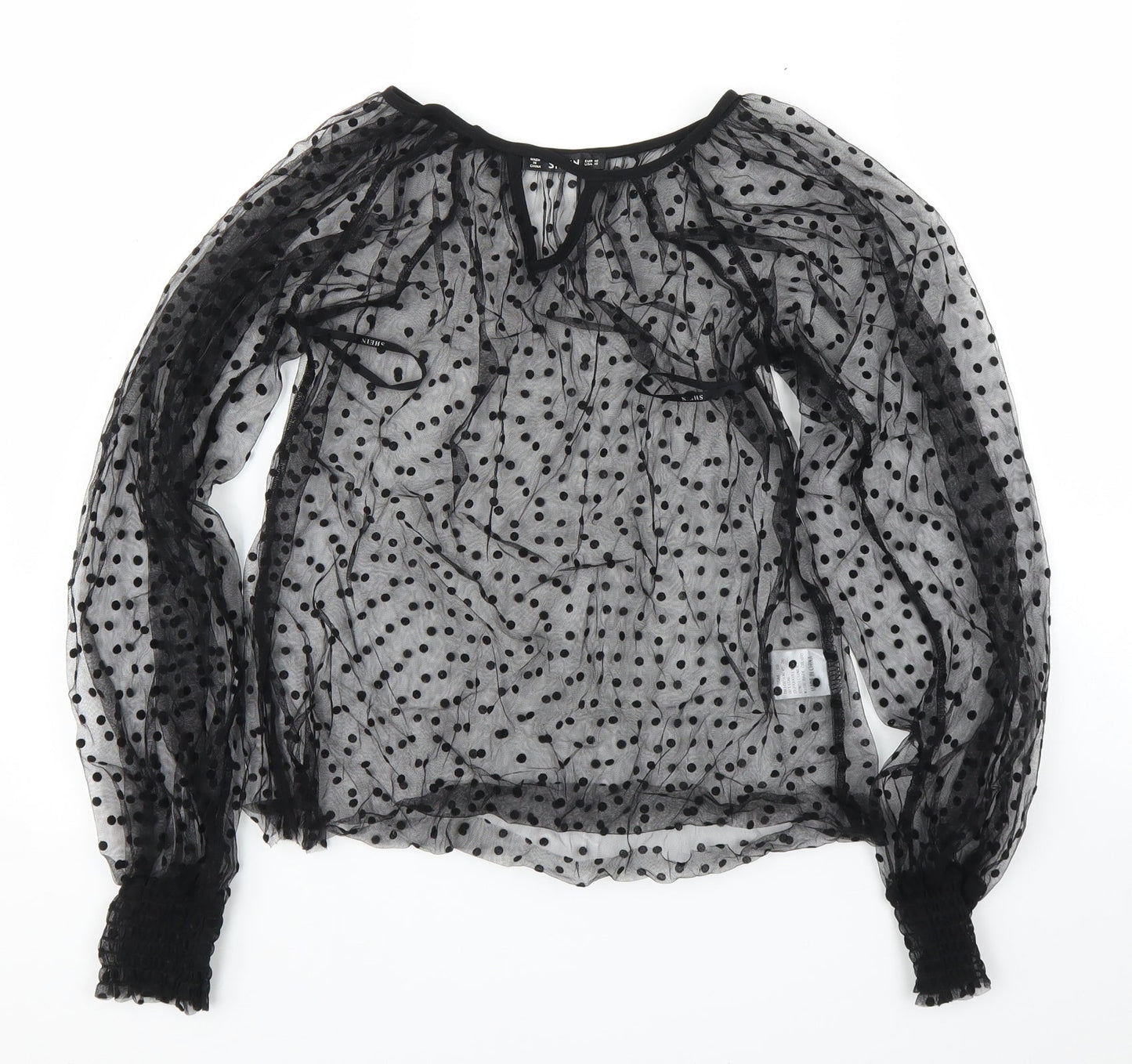 SheIn Womens Clear Polka Dot  Basic Blouse Size XS