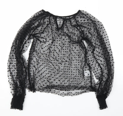 SheIn Womens Clear Polka Dot  Basic Blouse Size XS