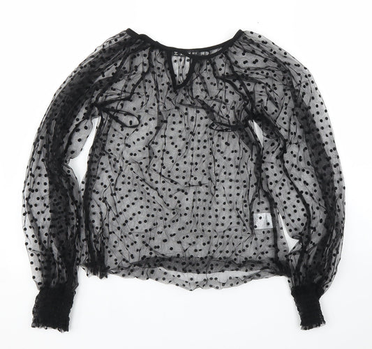 SheIn Womens Clear Polka Dot  Basic Blouse Size XS