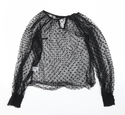 SheIn Womens Clear Polka Dot  Basic Blouse Size XS
