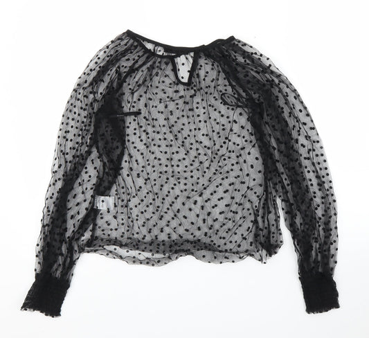 SheIn Womens Clear Polka Dot  Basic Blouse Size XS
