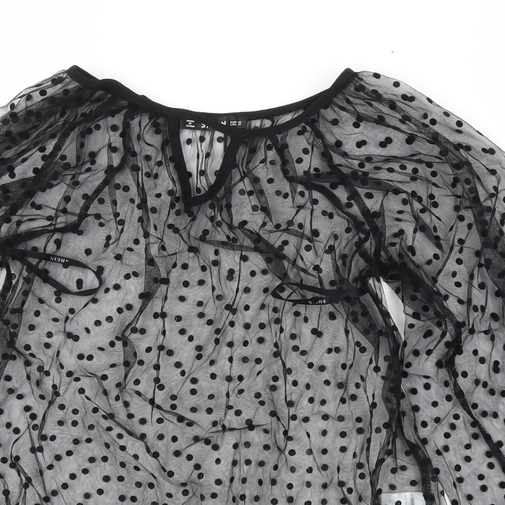 SheIn Womens Clear Polka Dot  Basic Blouse Size XS