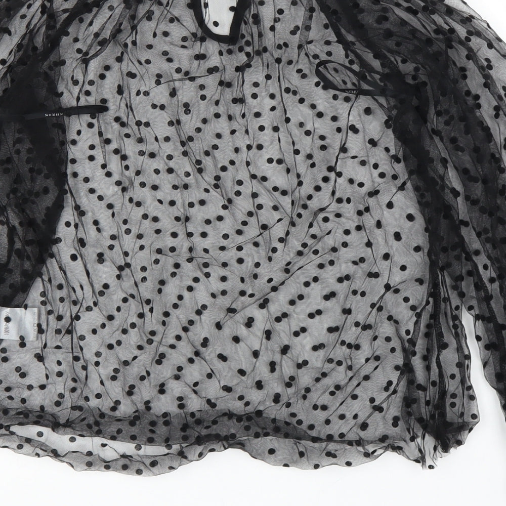 SheIn Womens Clear Polka Dot  Basic Blouse Size XS