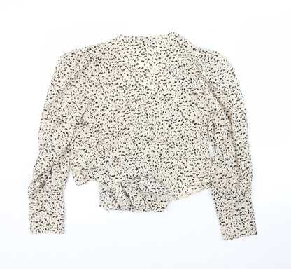 SheIn Womens Beige Animal Print  Basic Blouse Size XS
