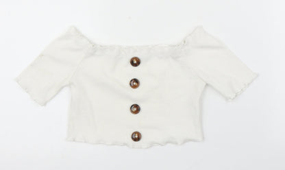 SheIn Girls White   Cropped Blouse Size 7 Years