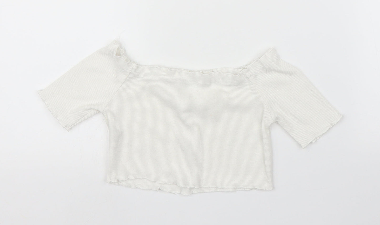 SheIn Girls White   Cropped Blouse Size 7 Years