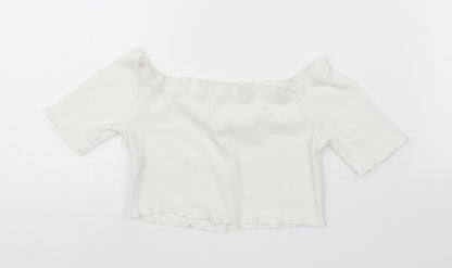 SheIn Girls White   Cropped Blouse Size 7 Years