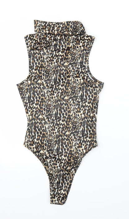 Primark Womens Beige Animal Print  Leotard One-Piece Size XS  - Leopard print