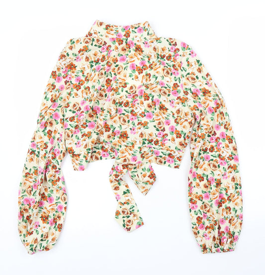 SheIn Womens Beige Floral  Basic Blouse Size XS