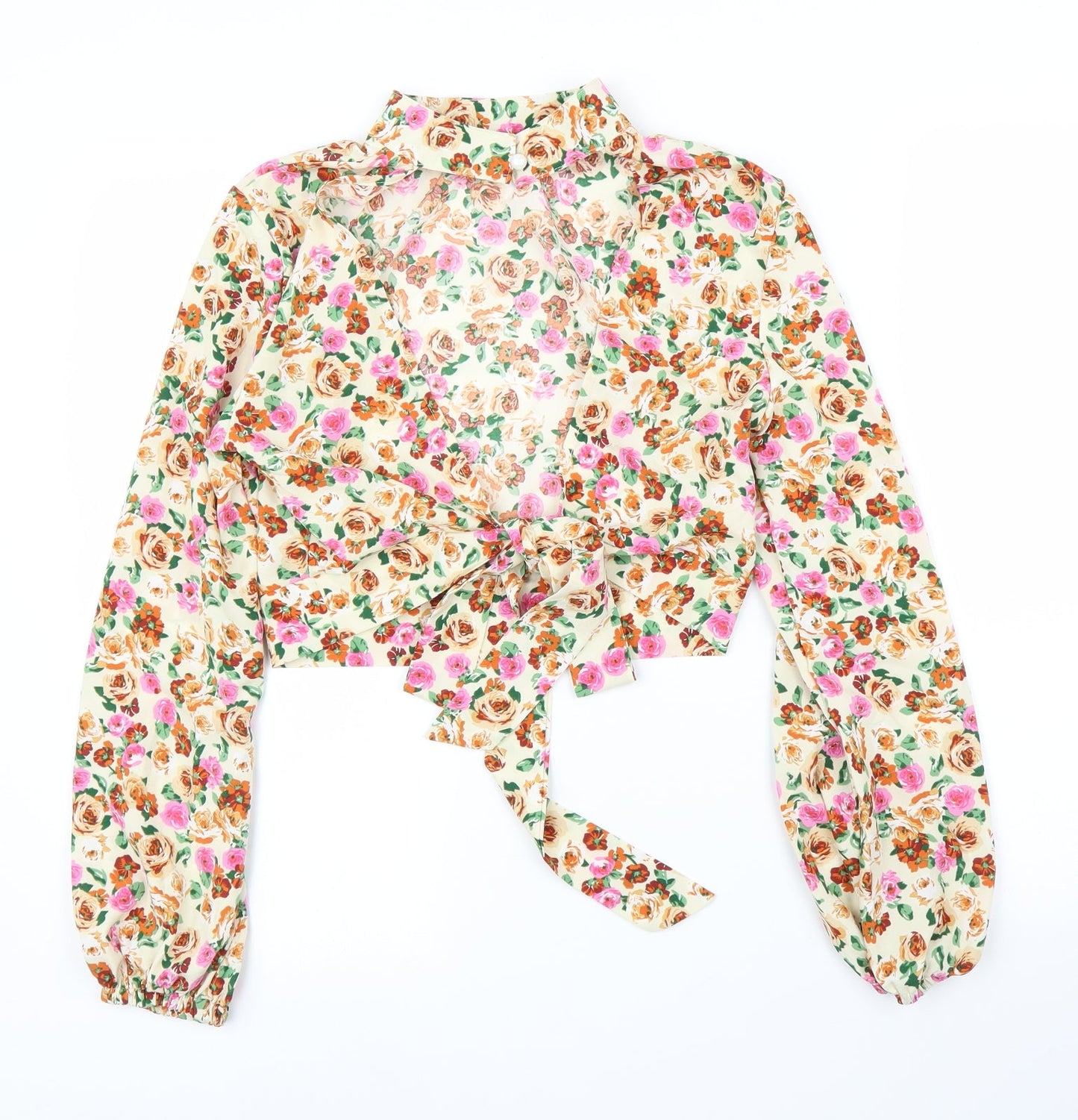 SheIn Womens Beige Floral  Basic Blouse Size XS