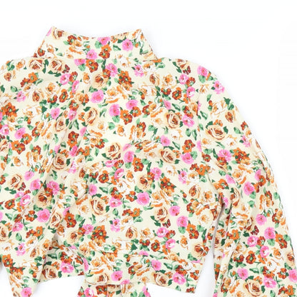 SheIn Womens Beige Floral  Basic Blouse Size XS