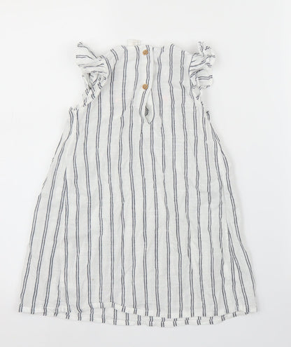 H&M Girls White Striped  A-Line  Size 4 Years