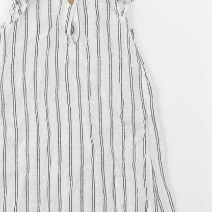 H&M Girls White Striped  A-Line  Size 4 Years