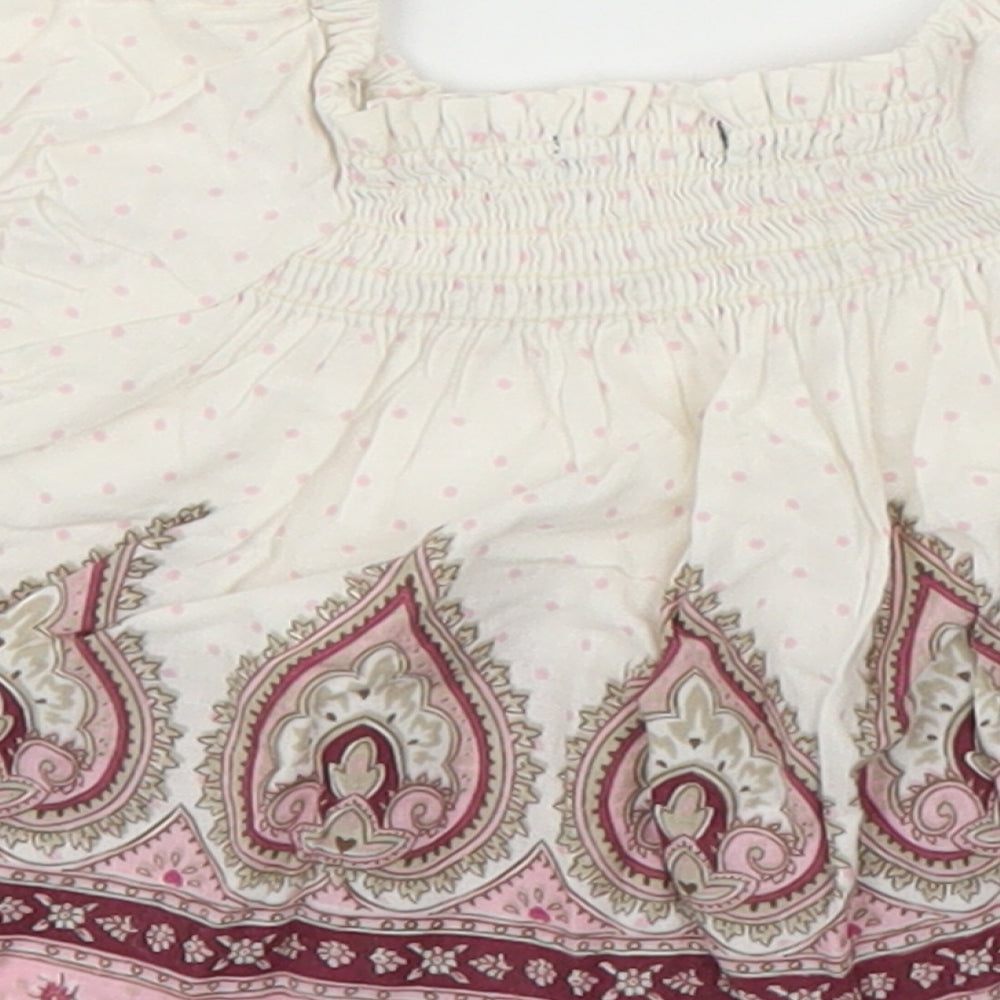 Preworn Girls Pink Paisley  Basic T-Shirt Size 3-6 Months