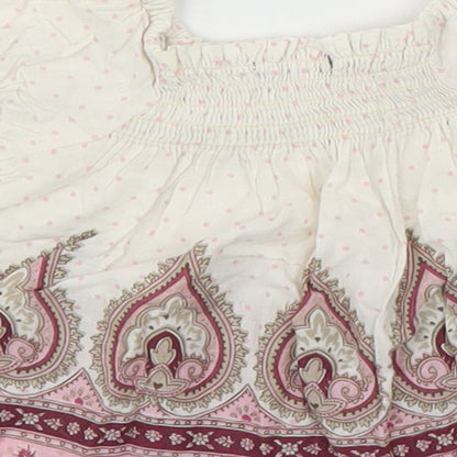 Preworn Girls Pink Paisley  Basic T-Shirt Size 3-6 Months