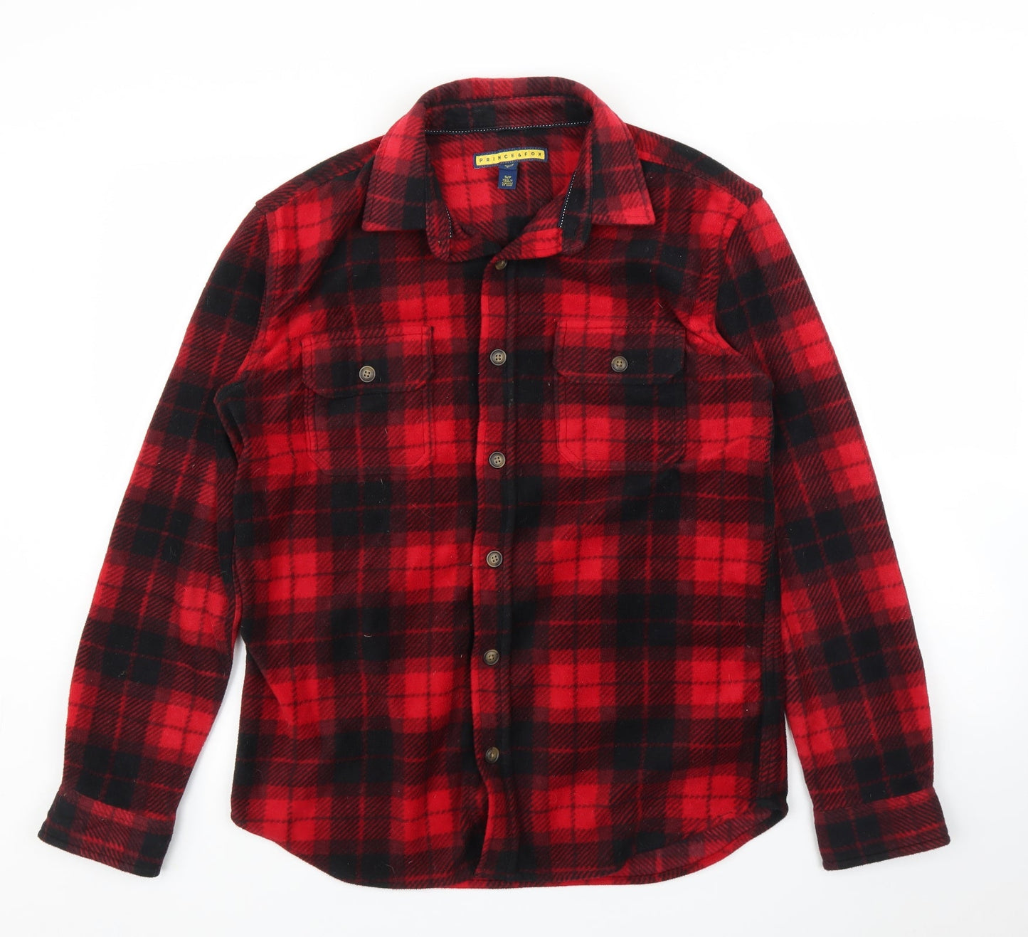 Mens UK Size S Prince and Fox Red  Button-Up Long Sleeve Casual Shirt