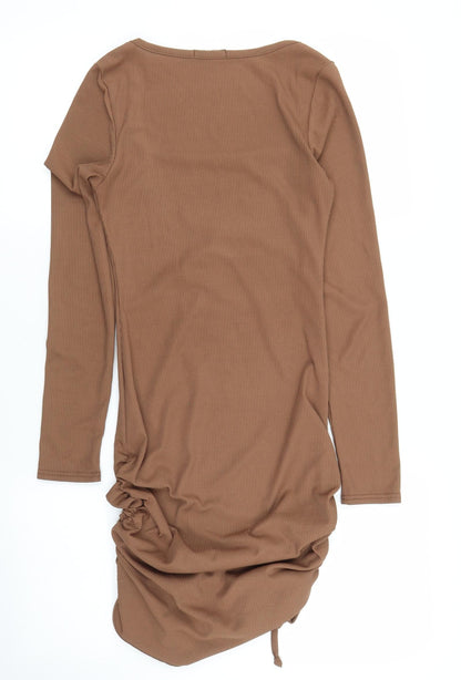 Boohoo Womens Brown   Bodycon  Size 6