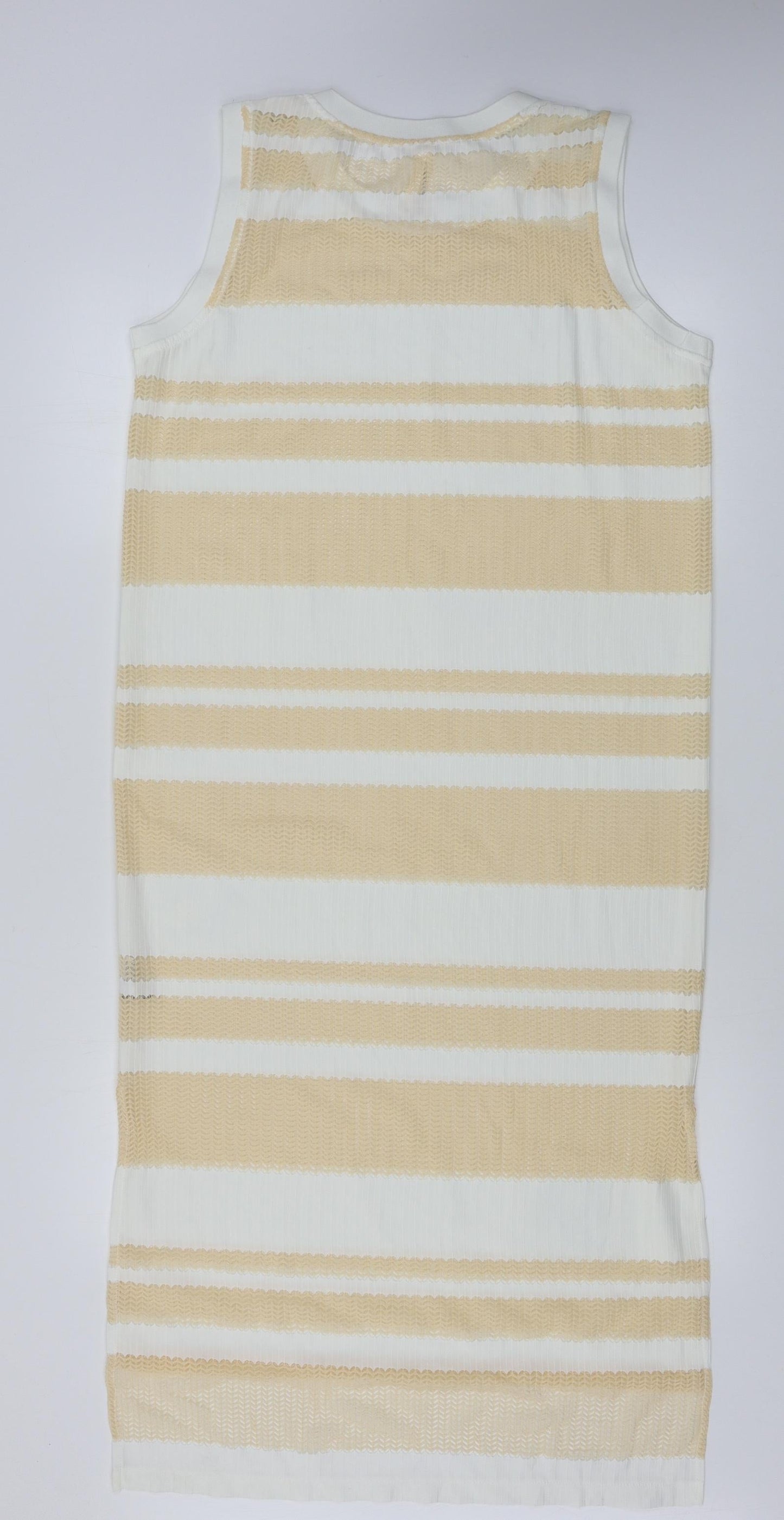ellie white Womens Beige Striped  A-Line  Size M