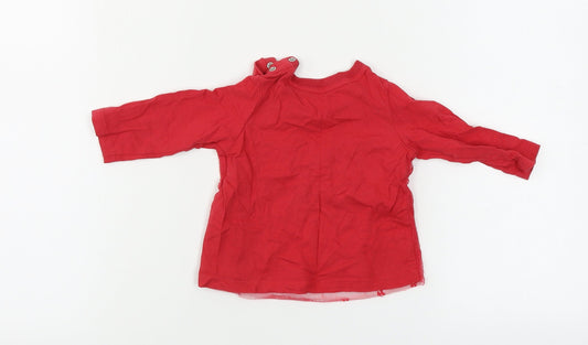 Nutmeg  Girls Red   Basic T-Shirt Size 3-6 Months