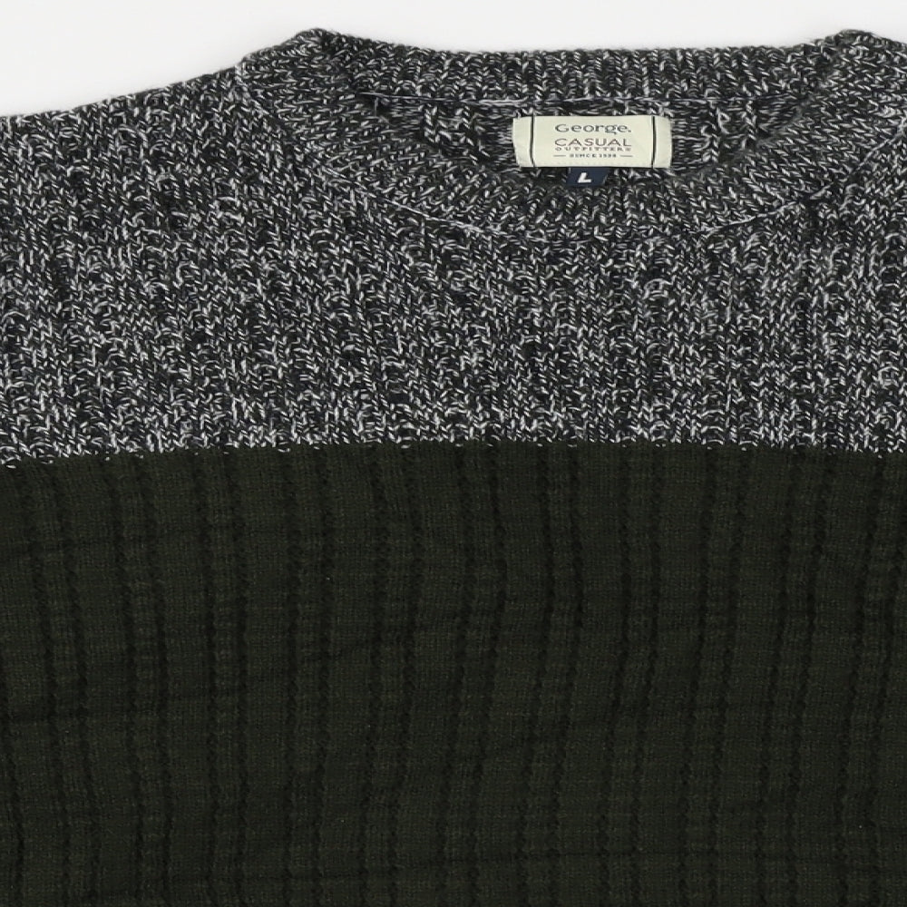 George  Mens Green   Pullover Jumper Size L