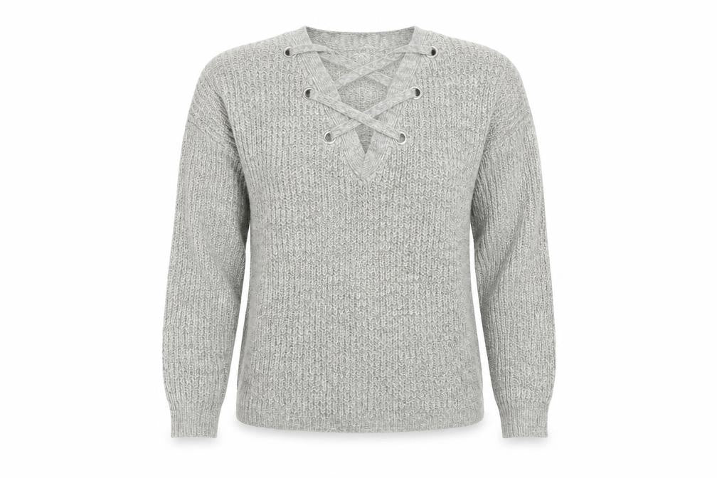 Womens UK Size S Papaya Grey Pullover Jumper