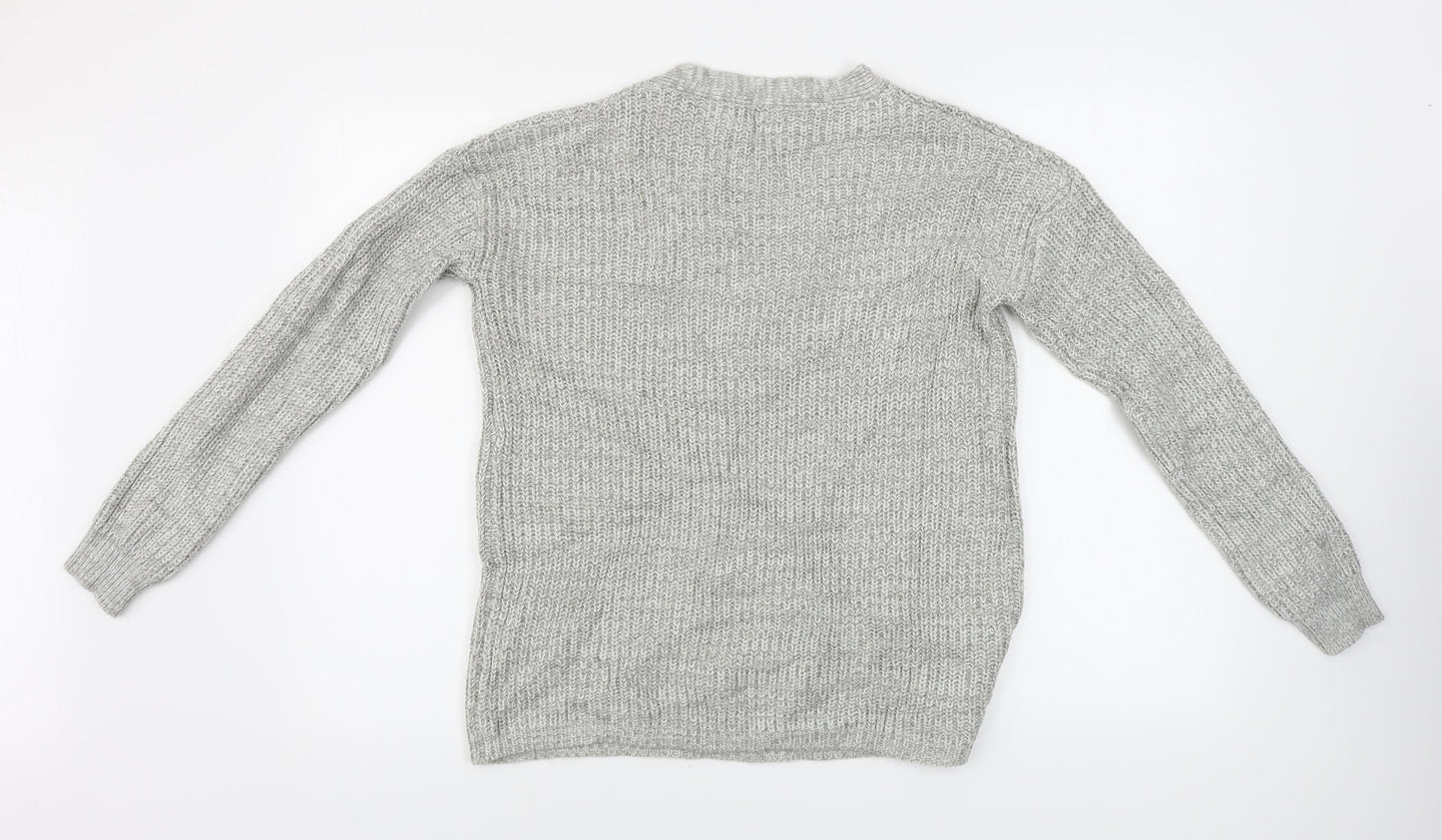 Womens UK Size S Papaya Grey Pullover Jumper