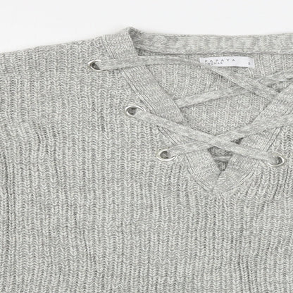 Womens UK Size S Papaya Grey Pullover Jumper