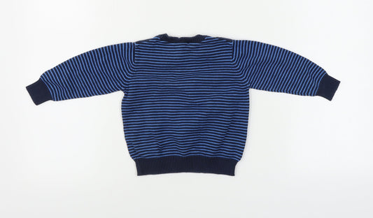 George   Blue Striped  Pullover Jumper Size 9-12 Months
