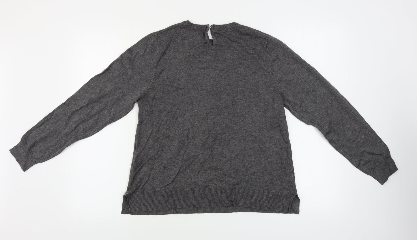 Womens UK Size 14 F&F Grey Pullover Jumper