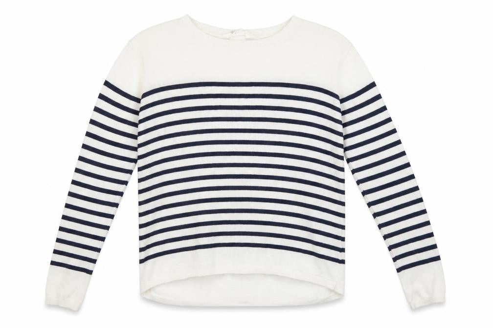 H&M  Girls White Striped  Pullover Jumper Size 14 Years