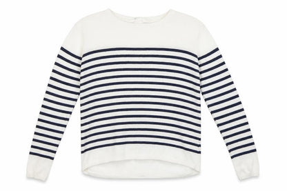 H&M  Girls White Striped  Pullover Jumper Size 14 Years