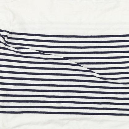 H&M  Girls White Striped  Pullover Jumper Size 14 Years