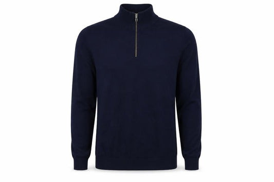 Mens UK Size S Avenue Blue Henley Jumper