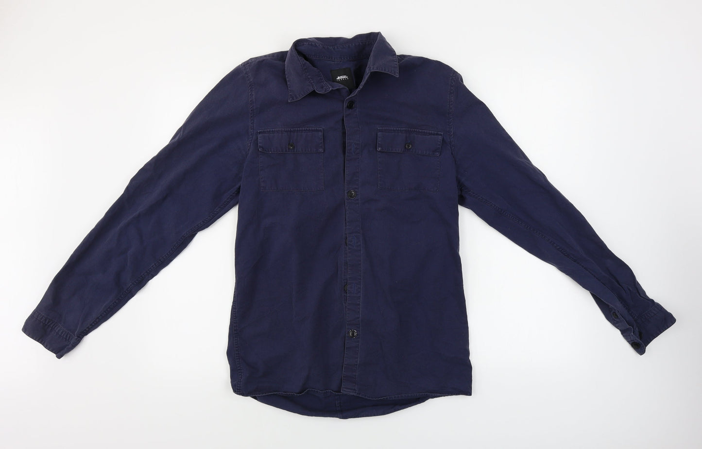 Mens UK Size S Burton Blue  Button-Up Long Sleeve Casual Shirt