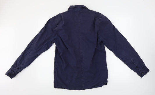 Mens UK Size S Burton Blue  Button-Up Long Sleeve Casual Shirt