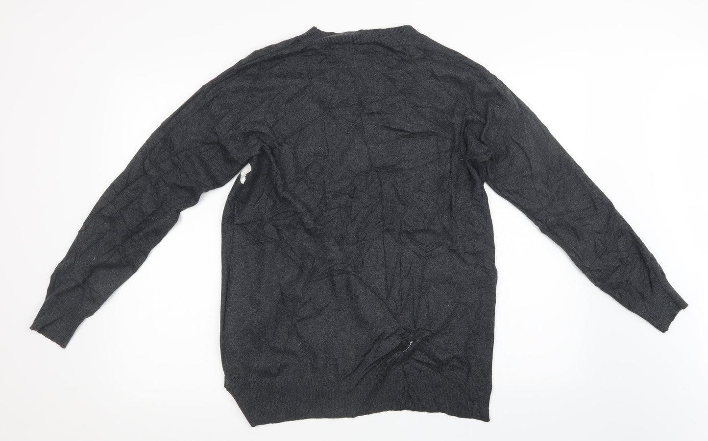 F&F Womens Grey Polka Dot Knit Pullover Sweatshirt Size 10