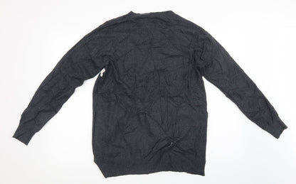 F&F Womens Grey Polka Dot Knit Pullover Sweatshirt Size 10