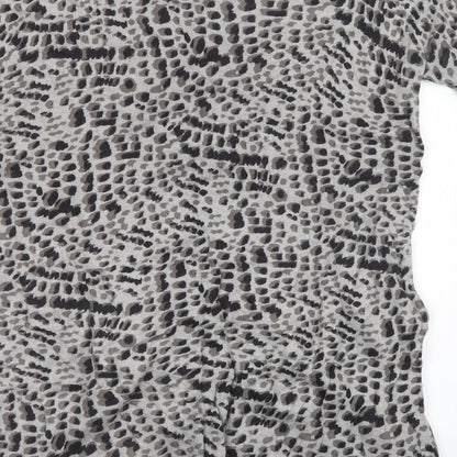David Emanuel Womens Grey Animal Print Knit Pullover Sweatshirt Size S