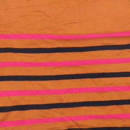 Sainsburys Womens Orange Striped Knit Pullover Sweatshirt Size 12