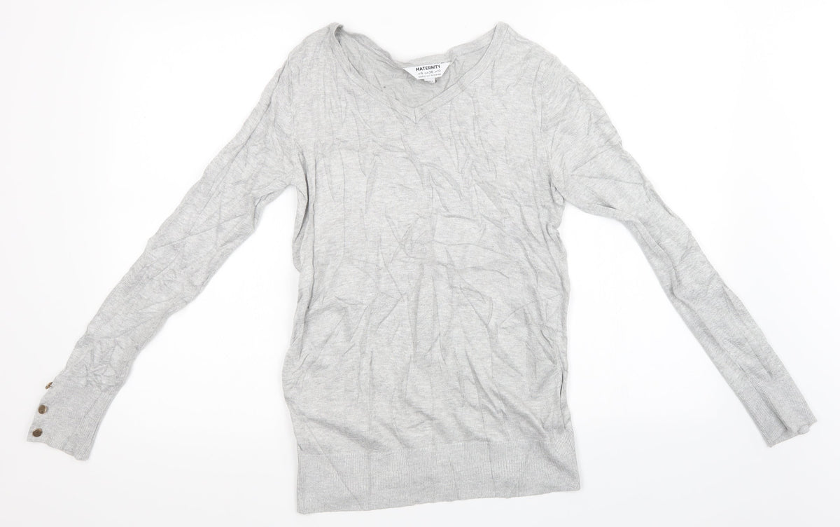 Dorothy Perkins Womens Grey  Knit Pullover Sweatshirt Size 10