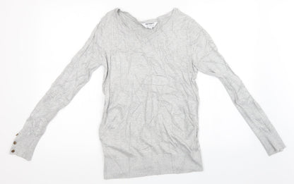 Dorothy Perkins Womens Grey  Knit Pullover Sweatshirt Size 10