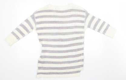 Womens UK Size 8 Marks and Spencer White Pullover Sweatshirt
