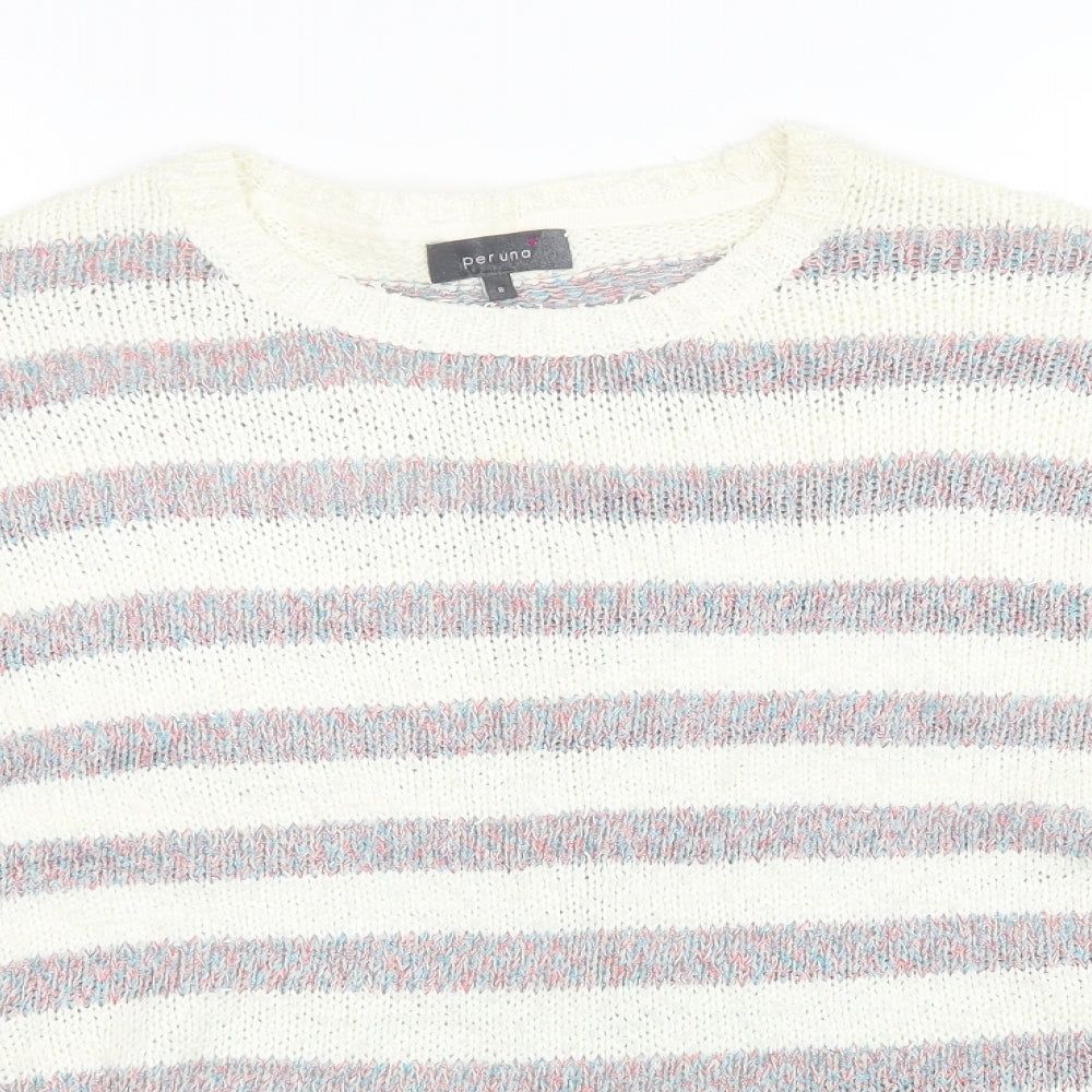 Womens UK Size 8 Marks and Spencer White Pullover Sweatshirt