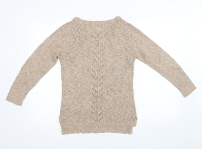 F&F Womens Beige  Knit Pullover Sweatshirt Size 6