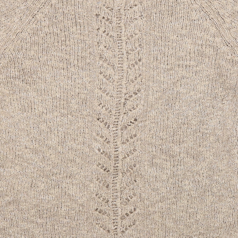 F&F Womens Beige  Knit Pullover Sweatshirt Size 6