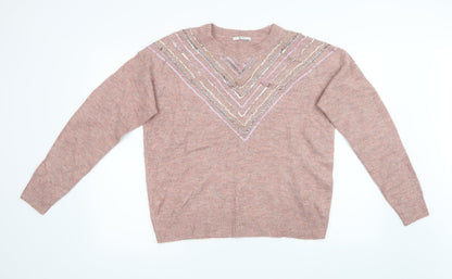 Sainsburys Womens Pink  Knit Pullover Sweatshirt Size 14