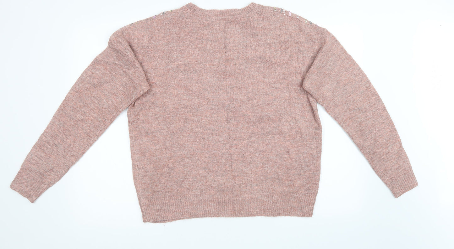 Sainsburys Womens Pink  Knit Pullover Sweatshirt Size 14